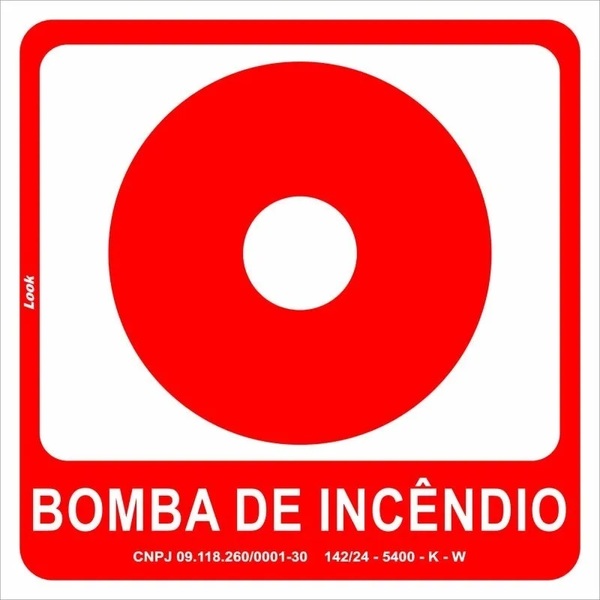 Placa Sinalização Bomba De Incêndio Fotoluminescente E3 Taman