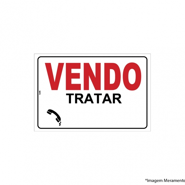 Placa Sinalização De Aviso Vendo Tratar Tamanho 20x30cm