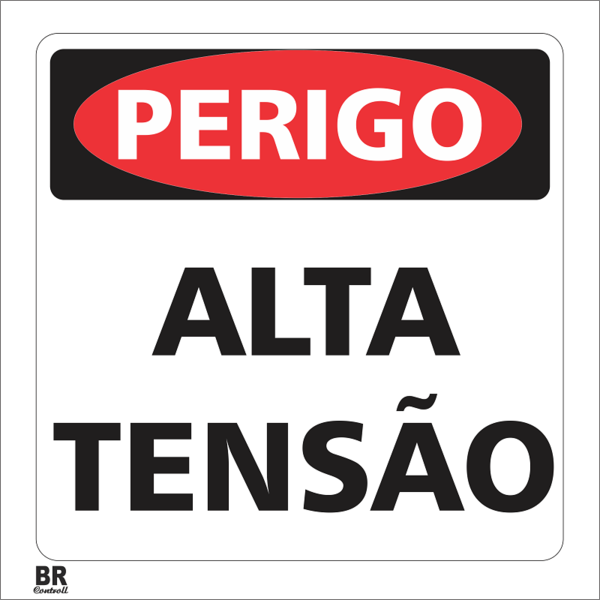 Placa Sinalização De Perigo Alta Tensão 20x20cm Br Controll