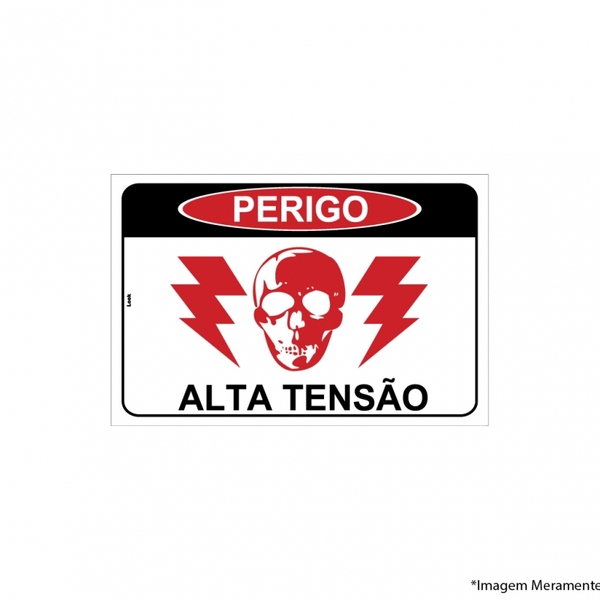 Placa Sinalização Força Perigo Alta Tensão Tamanho 20x30cm