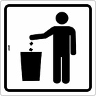 Placa Sinalização Indicação Lixo Tamanho 15x15cm