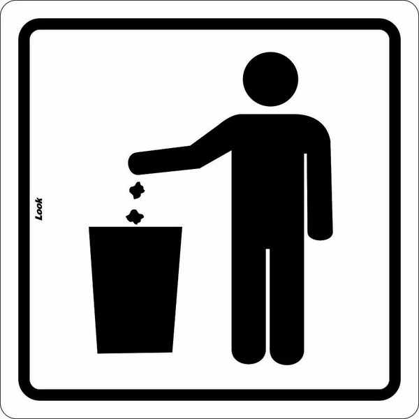 Placa Sinalização Indicação Lixo Tamanho 15x15cm