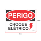 Placa Sinalização Indicativa Alerta Perigo Choque Elétrico 15