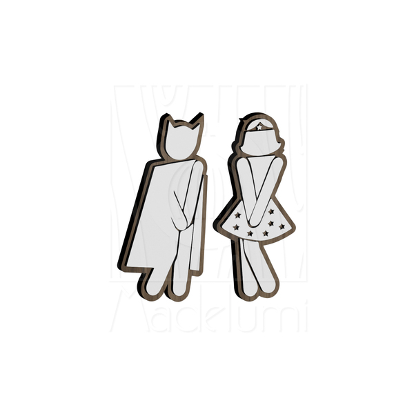 Placa Sinalização Indicativa Banheiro Mulher Homem Decoração