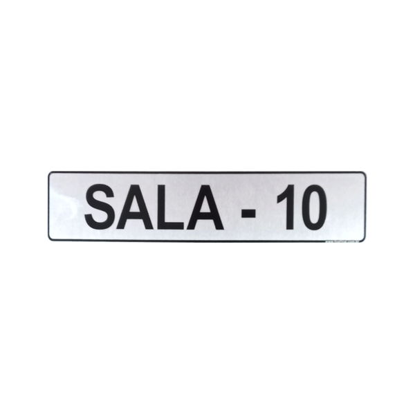 Placa Sinalização Indicativa Sala 10 Acrílico 25x5 cm Escritó