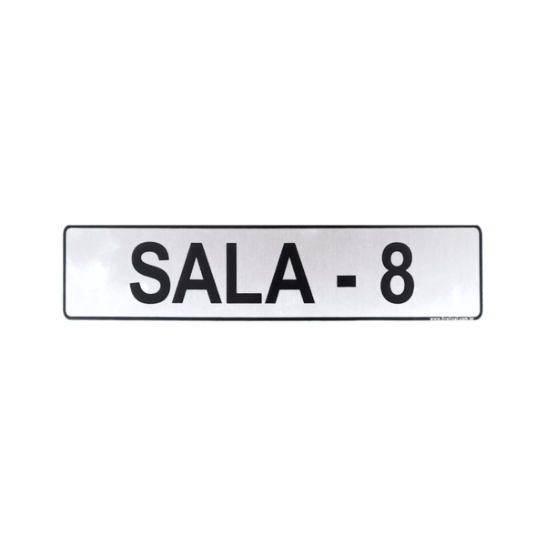 Placa Sinalização Indicativa Sala 8 Acrílica 25x5 Cm Escritór