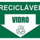 Placa Sinalização Lixo Reciclável Vidro Tamanho 15x20cm