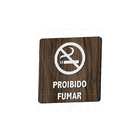 Placa Sinalização Madeira Proibido Fumar Neste Local Sala