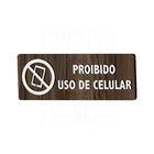 Placa Sinalização Madeira Proibido Uso De Celular Sala Aviso