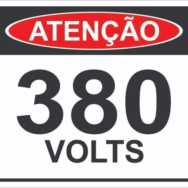Placa Sinalização Perigo 380 Volts 15x20cm Tamanho 15x20cm