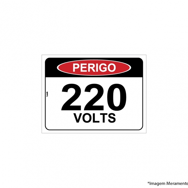 Placa Sinalização Perigo Energia Elétrica 220 Volts Tamanho 1