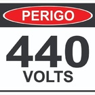 Placa Sinalização Perigo Energia Elétrica 440 Volts Tamanho 1