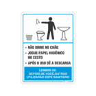 Placa Sinalização Procedimento Sanitário Banheiro Masculino 1