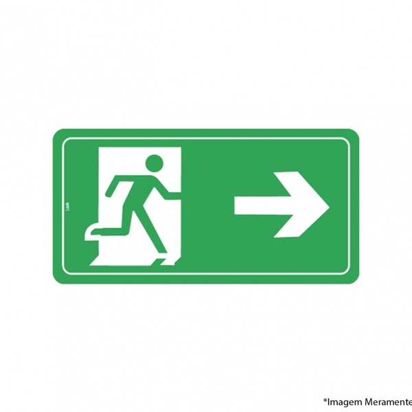 Placa Sinalização S1 Rota De Fuga Fotoluminescente Saída À Di