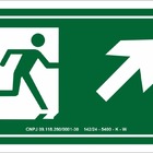 Placa Sinalização S4 Saída Acima Direita Fotoluminescente Tam