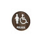 Placa Sinalização Sanitário Deficiente Madeira Feminino