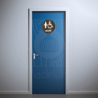 Placa Sinalização Sanitário Deficiente Madeira Feminino