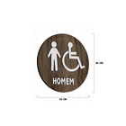 Placa Sinalização Sanitário Deficiente Madeira Masculino