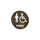 Placa Sinalização Sanitário Deficiente Madeira Masculino