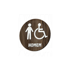 Placa Sinalização Sanitário Deficiente Madeira Masculino