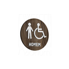Placa Sinalização Sanitário Deficiente Madeira Masculino