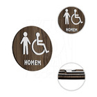 Placa Sinalização Sanitário Deficiente Madeira Masculino