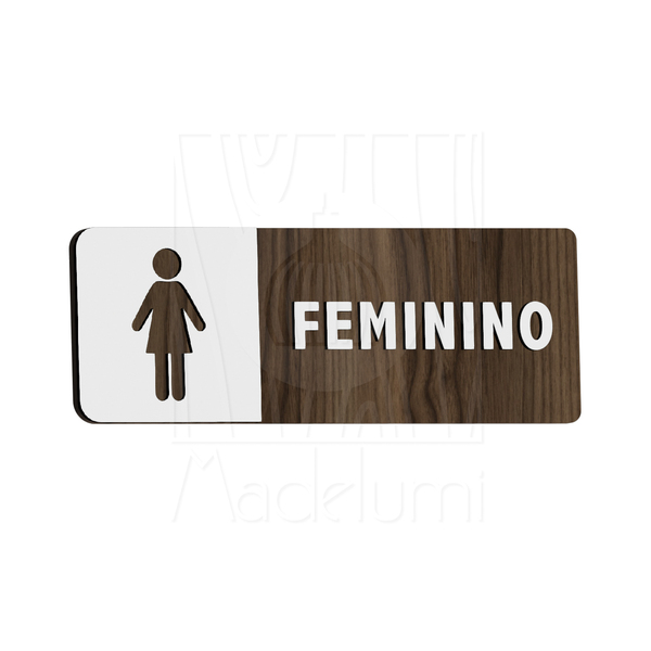 Placa Sinalização Sanitário Empresa Feminino Porta Parede