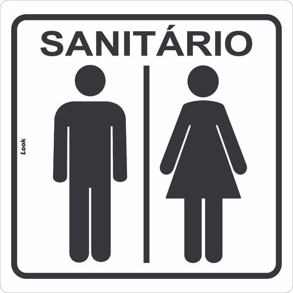 Placa Sinalização Sanitário Unissex Tamanho 15x15cm
