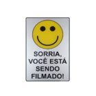 Placa Sinalização Sorria você Está Sendo Filmado 15x23Cm Ades