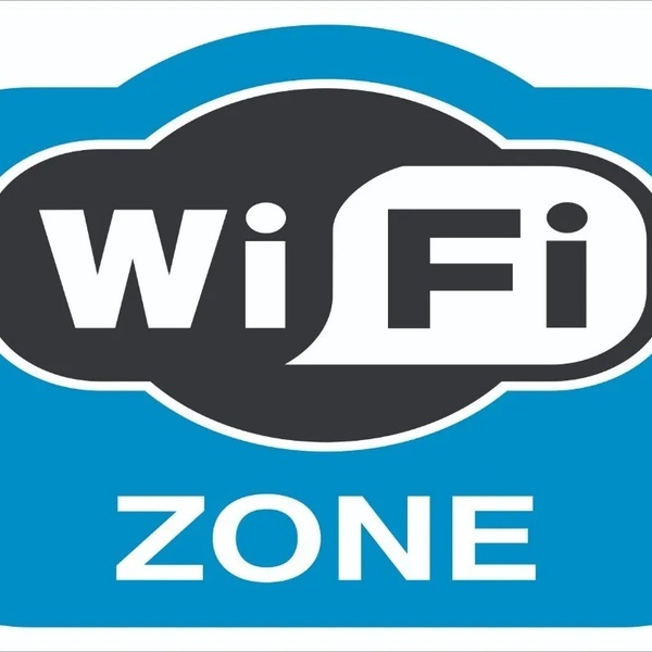 Placa Sinalização Wifi Zone Wireless Hotspot Azul Tamanho 20x