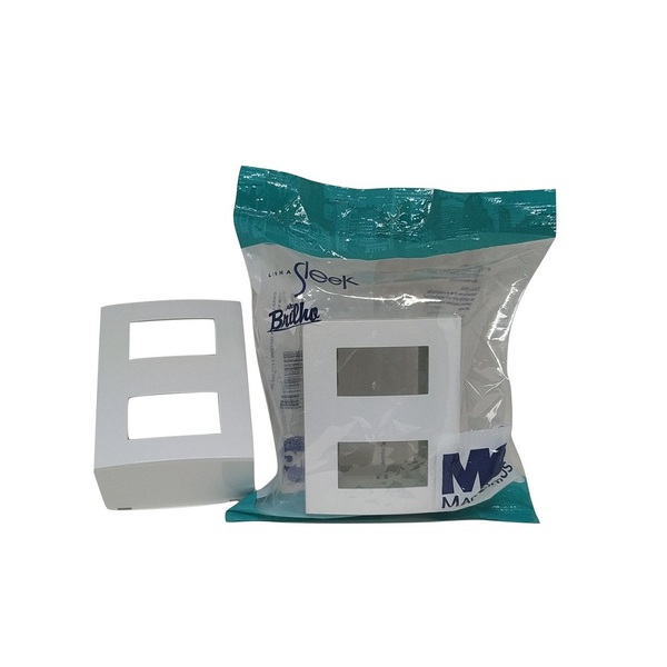 Placa Sobrepor 2 Mod Sep Sleek Branco Brilho 75 Margirius