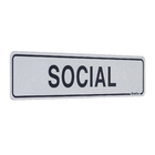 Placa "Social" Alumínio 5x25cm
