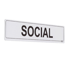 Placa "Social" Plástico 5x25cm
