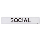Placa "Social" Plástico 5x25cm
