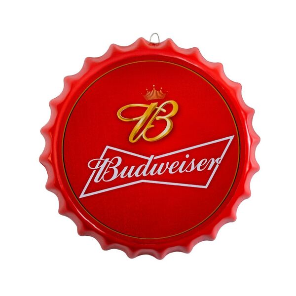 Placa Tampa de Garrafa Decorativa 35 cm Budweiser