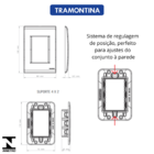 Placa Tramontina 4x2 1 Furo P/ Fio C/ Suporte Liz - Kit 5 Un