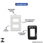 Placa Tramontina 4x2 2 Módulos C/ Suporte Liz - Kit 5 Un