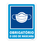 Placa "Uso de Máscara" Plástico 23x18cm