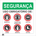 Placa Uso Obrigatório De Epi's 20x20cm Br Controll