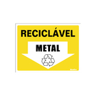 Placa de Sinalização Vinil "Lixo Reciclável Metal" 150x200mm 420AU Sinalize