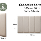 Placas Cabeceira Modulada Adesiva Solteiro Estofada 100cm X 6