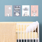 Placas Decoração Escandinava Infantil Kit 4un 30x40cm