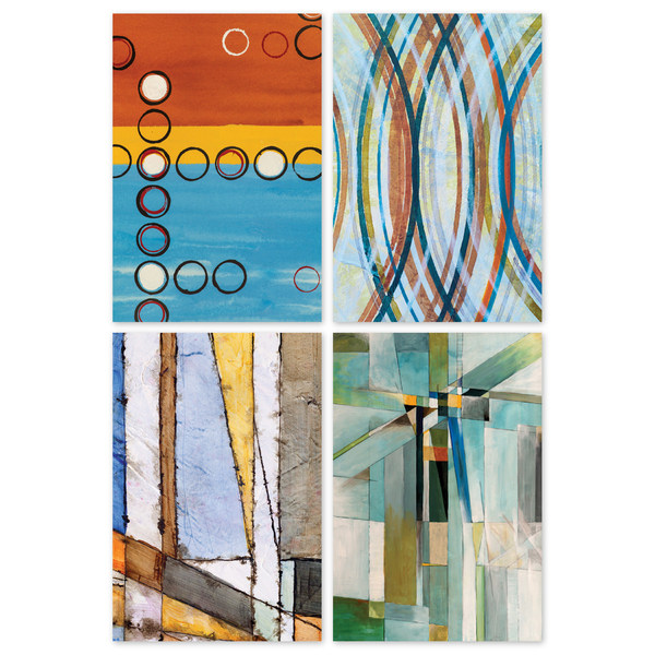 Placas Decorativas Abstrato Geométrico MDF 20x30cm Kit 4un