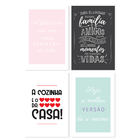 Placas Decorativas Cozinha Variada 20x30cm Kit 4un
