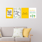 Placas Decorativas Frases Vida Feliz 20x30cm Kit 4un