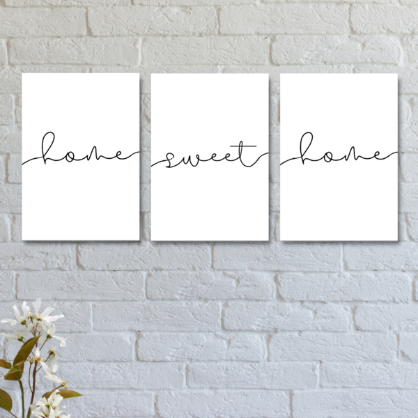 Placas Decorativas Home Sweet Home Lettering