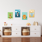 Placas Decorativas Safari Infantil MDF 30x40cm Kit 4un