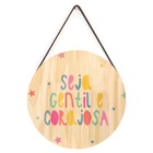 Placas Pinus Redonda Infantil Menina Frases