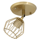 Plafon 1 Lâmpada Dourado Metal Aramado Pantoja&Carmona