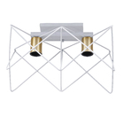 Plafon 2 Lâmpadas Branco Metal Zaggy Pantoja&Carmona